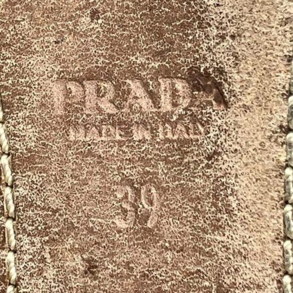 Prada Black Leather Ballerina Perforated Laser Cut Bow Flats Size 39 - Picture 6 of 10